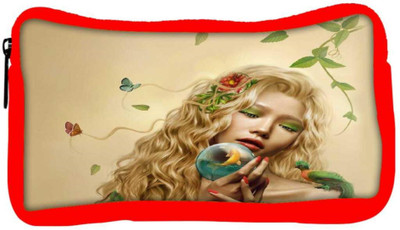 Snoogg Eco Friendly Canvas Mother Nature 2661 Student Pen Pencil Case Coin Purse Pouch Cosmetic Makeup Bag (RED) Pouch(Multicolor)
