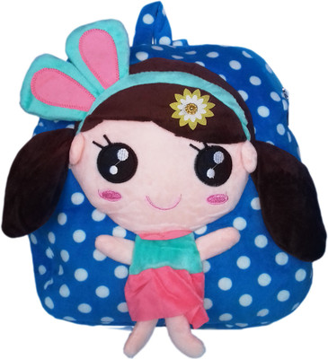kidoz kingdom SOFT PLUSH BAG FOR GIRLS - BLUE - 33.5 cm(Blue)