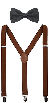 Civil Outfitters Y- Back Suspenders for Men, Women(Brown)