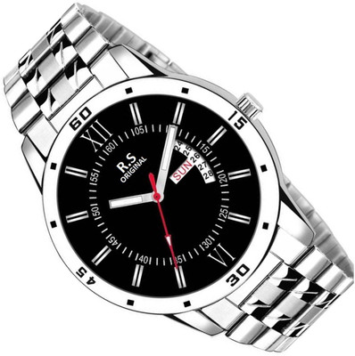 R S Original RSO-3150 DAY AND DATE BLACK WATCH FOR MEN Watch - For Men