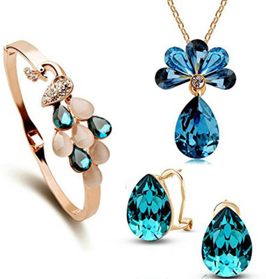 You Bella Alloy Jewel Set(Gold, Blue)