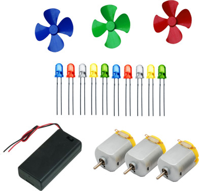 APTECHDEALS 3Pcs 3V to 9V DC Flat Small Size Toy Motor with Multi Color 3 Pcs Toy Motor Fan and 10 PC LED and AA 2 Cell Battery Holder with On Off Switch(Multicolor)
APTECHDEALS 3Pcs 3V to 9V DC Flat Small Size Toy Motor with Multi Color 3 Pcs Toy Motor Fan and 10 PC LED and AA 2 Cell Battery Holder with On Off Switch(Multicolor)