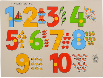 SHRIBOSSJI WOODEN NUMBER PUZZLE COUNTING 1-10 WITH PICTURES AND KNOBS ( COLOURFUL )(10 Pieces)
SHRIBOSSJI WOODEN NUMBER PUZZLE COUNTING 1-10 WITH PICTURES AND KNOBS ( COLOURFUL )(10 Pieces)