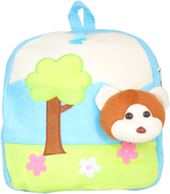 Tickles Monkey Face Soft School Bag Nursery Junior Kids - 33 cm(Blue)