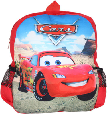 Tickles Car Printed Soft School Bag Nursery Junior Kids - 32 cm(Red)