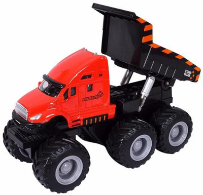Maisto Builder Zone Quarry Monsters Dump Truck(Red, Black), Black;red