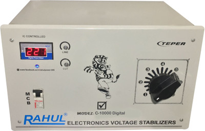 Rahul C-10000 a10 Digital 10 KVA/40 Amp 90-260 Volt Mainline Use Up to 10 KVA Load Raf & Taf Digital Autocut Voltage Stabilizer(Gray)
Rahul C-10000 a10 Digital 10 KVA/40 Amp 90-260 Volt Mainline Use Up to 10 KVA Load Raf & Taf Digital Autocut Voltage Stabilizer(Gray)