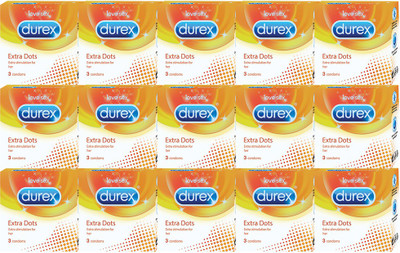 Durex Extra Dots Condom(Set of 15, 45S)