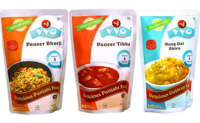 VVO Ready to eat Freeze Dried Paneer Bhurji, Mung Dal Shiro & Paneer Tikka (Combo of 3) 165 g
VVO Ready to eat Freeze Dried Paneer Bhurji, Mung Dal Shiro & Paneer Tikka (Combo of 3) 165 g