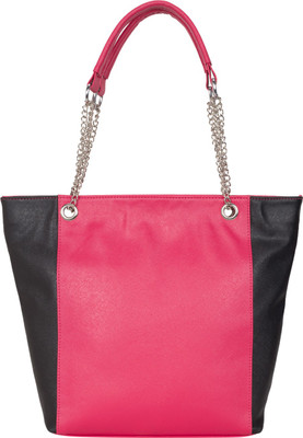 ADISA Hand-held Bag(Pink, Black), Black;pink