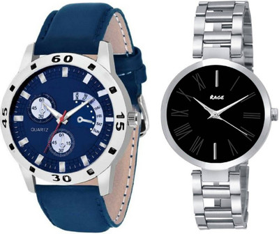 Rage Enterprise New Designer Black Dial Couple Combo Set Of 2 Boys & Girls Watch - For Men & Women
Rage Enterprise New Designer Black Dial Couple Combo Set Of 2 Boys & Girls Watch - For Men & Women