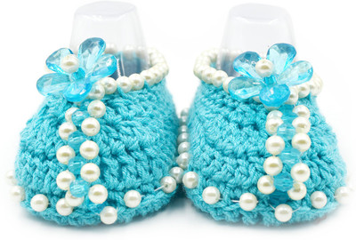 Magic Needles Booties(Toe to Heel Length - 11 cm Blue)