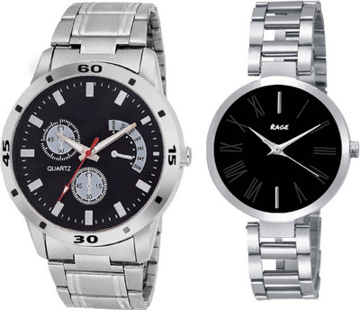 Rage Enterprise New Designer Black Dial Couple Combo Set Of 2 Boys & Girls Watch - For Men & Women
Rage Enterprise New Designer Black Dial Couple Combo Set Of 2 Boys & Girls Watch - For Men & Women