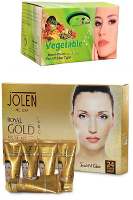 Pink Root Vegetable Bleach 250gand Jolen Royal Gold Kit 250g(Set of 2)