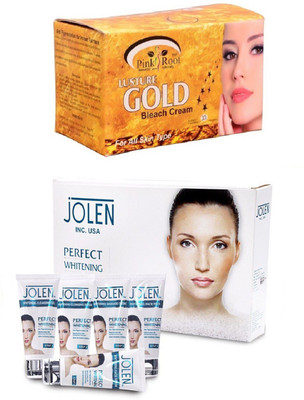 Pink Root Gold Bleach 250gand Jolen Perfect Whitening Glow Kit 250g(Set of 2)