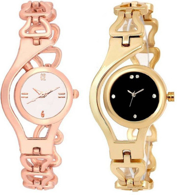 Rage Enterprise New Stylish Rose Gold & Gold Ring Fancy Women Watch - For Girls