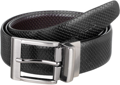 Laurels Men Black Genuine Leather Reversible Belt