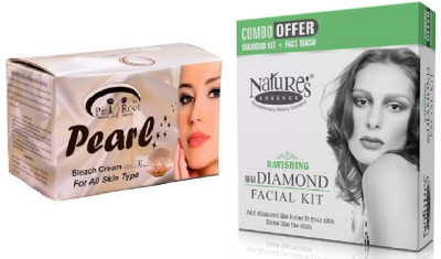Pink Root Pearl Bleach 250g and Nature's Essence Ravishing Mini Diamond Facial Kit 52g + 60ml(Set of 2)
Pink Root Pearl Bleach 250g and Nature's Essence Ravishing Mini Diamond Facial Kit 52g + 60ml(Set of 2)
