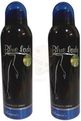 Blue Lady BLACK Body Spray - For Women(200 ml, Pack of 2)
