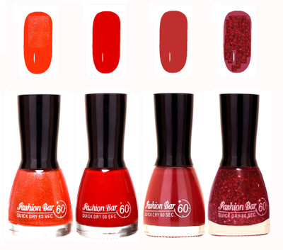 Fashion Bar Quick Dry 60 Sec Nail polish Set Shimmer Orange,Red,Mauve,Maroon Jari(Pack of 4)
Fashion Bar Quick Dry 60 Sec Nail polish Set Shimmer Orange,Red,Mauve,Maroon Jari(Pack of 4)