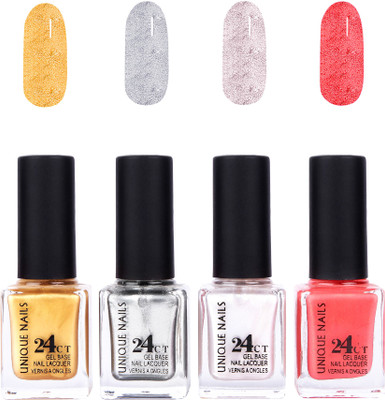 Unique Nails 24 CT Gel Base Lacquer Vernis A Ongles Nail polish Set Yellow Golden,Shining Silver,Pearl White,Shimmer Lovely Pink(Pack of 4)
Unique Nails 24 CT Gel Base Lacquer Vernis A Ongles Nail polish Set Yellow Golden,Shining Silver,Pearl White,Shimmer Lovely Pink(Pack of 4)