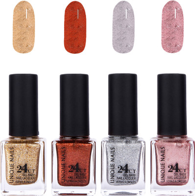 Unique Nails 24 CT Gel Base Lacquer Vernis A Ongles Nail polish Set Light Golden,Sining Brown,Shining Grey Silver,Sining Honey Pink(Pack of 4)
Unique Nails 24 CT Gel Base Lacquer Vernis A Ongles Nail polish Set Light Golden,Sining Brown,Shining Grey Silver,Sining Honey Pink(Pack of 4)
