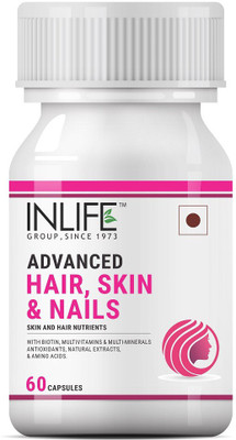 Inlife Biotin Advanced Hair Skin & Nails Supplement with Multivitamin Minerals Amino Acids for Hair Growth – 60 Capsules(60 No)
Inlife Biotin Advanced Hair Skin & Nails Supplement with Multivitamin Minerals Amino Acids for Hair Growth – 60 Capsules(60 No)