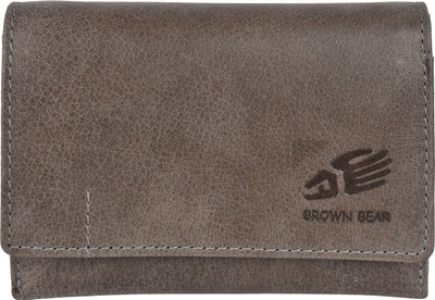 BROWN BEAR Men Formal Brown Genuine Leather Wallet(8 Card Slots), Grey