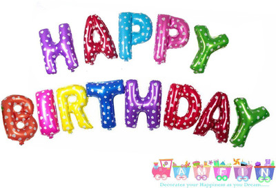 AMFIN Printed (16 Inch) Happy Birthday Letter Foil Balloon Birthday Party Supplies , Happy Birthday Balloons For Party Decoration - Multicolour (Star) Balloon(Multicolor, Pack of 1)
AMFIN Printed (16 Inch) Happy Birthday Letter Foil Balloon Birthday Party Supplies , Happy Birthday Balloons For Party Decoration - Multicolour (Star) Balloon(Multicolor, Pack of 1)