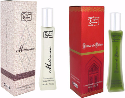 Rayhan enterprise Millionare & jannatul firdous Eau de Parfum - 60 ml(For Men & Women)
Rayhan enterprise Millionare & jannatul firdous Eau de Parfum - 60 ml(For Men & Women)