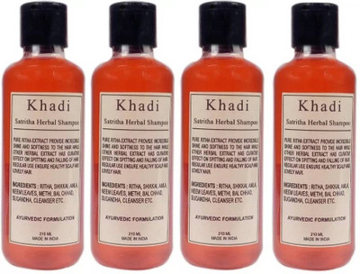 PARVATI KHADI SatReetha Shampoo Pack of 4 (840 ml)(210 ml)