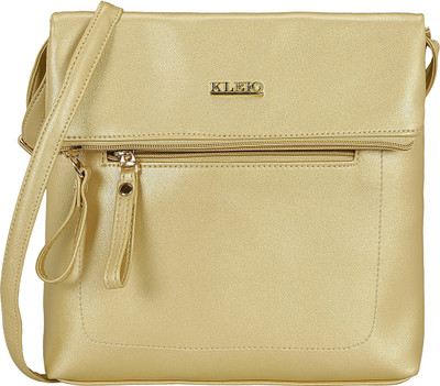 Kleio Women Formal, Casual Gold PU Sling Bag