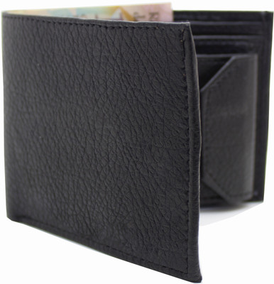 Nietz Men Black Genuine Leather Wallet(14 Card Slots)