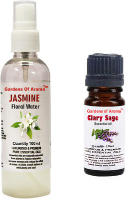 Gardens Of Aroma Jasmine Floral Water And Clary sage Essential Oil(110 ml)