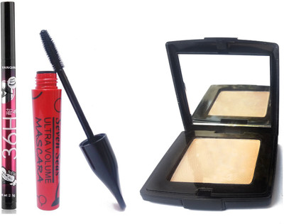 Seven cosmetics makeup compact powder ultra volume mascara 36h eye liner combo set of 3(Set of 1)
Seven cosmetics makeup compact powder ultra volume mascara 36h eye liner combo set of 3(Set of 1)