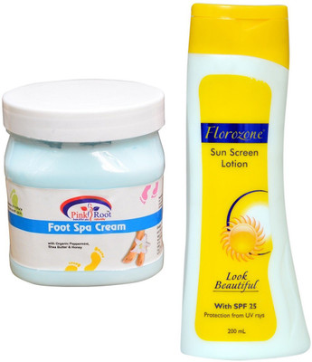 Pink Root Foot Spa Cream 500ml and Florozone Sun Screen Lotion With SPF 25(Set of 2)
Pink Root Foot Spa Cream 500ml and Florozone Sun Screen Lotion With SPF 25(Set of 2)