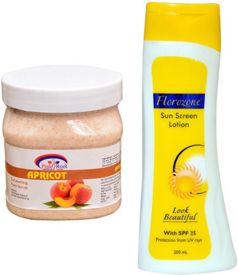 Pink Root Apricot Scrub 500ml and Florozone Sun Screen Lotion With SPF 25(Set of 2)
Pink Root Apricot Scrub 500ml and Florozone Sun Screen Lotion With SPF 25(Set of 2)
