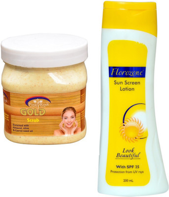 Pink Root Gold Scrub 500ml and Florozone Sun Screen Lotion With SPF 25(Set of 2)
Pink Root Gold Scrub 500ml and Florozone Sun Screen Lotion With SPF 25(Set of 2)
