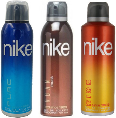 Nike Man Pure, Musk and Ride Deodorant Spray for Men 200ML Each (Pack of 3) Deodorant Spray - For Men(600 ml, Pack of 3)
Nike Man Pure, Musk and Ride Deodorant Spray for Men 200ML Each (Pack of 3) Deodorant Spray - For Men(600 ml, Pack of 3)