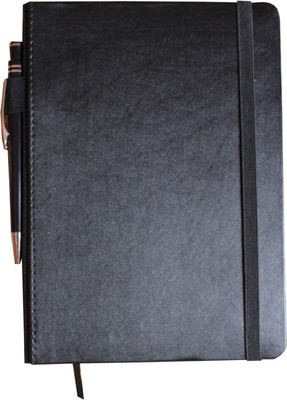 GOONJ CREATIONS A5 Journal(blackelasticwithpendiary, Black)