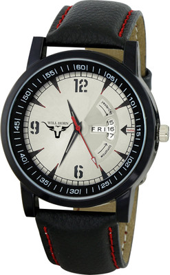 WILL HORN WH-8140 Awesome SILVER Day and Date Series Watch - For Men