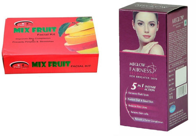Pink Root Mix Fruit Facial Kit 83gm and Meglow Fairness 5in1 Intense Action(Set of 2)
Pink Root Mix Fruit Facial Kit 83gm and Meglow Fairness 5in1 Intense Action(Set of 2)