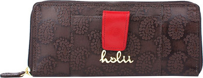 Holii Women Brown Genuine Leather Wallet(1 Card Slot)