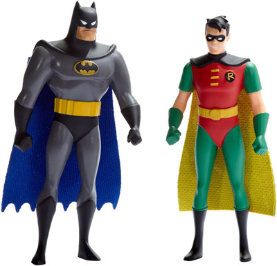 NJ Croce BTAS Batman and Robin 5.5" Bendable Boxed Set(Multicolor)