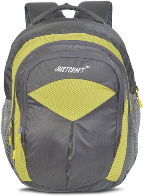Justcraft Goldy 1000D 30 L Backpack(Grey), Yellow