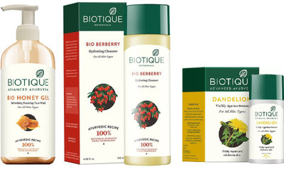 BIOTIQUE BIO Bio Honey Gel Face Wash, Bio Berberry Hydrating Cleanser, Bio Dandelion Ageless Lightening Serum(Set of 3)
BIOTIQUE BIO Bio Honey Gel Face Wash, Bio Berberry Hydrating Cleanser, Bio Dandelion Ageless Lightening Serum(Set of 3)
