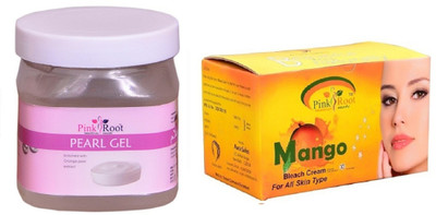 Pink Root Mango Bleach 250gm, Pearl Gel 500ml(Set of 2)