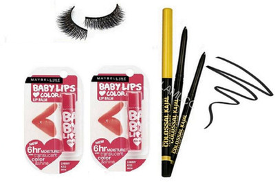 Professional kit Eyelashes, Mayeblline Super Black Colossal Kajal & Cherry Kiss Baby Lip Balm Set Of 2(Set of 5)
Professional kit Eyelashes, Mayeblline Super Black Colossal Kajal & Cherry Kiss Baby Lip Balm Set Of 2(Set of 5)