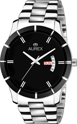 AUREX AX-GR116-BKC Black Dial Day And Date Functioning Watch - For Men
