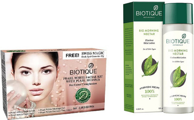 BIOTIQUE BIO Bio Pearl White Facial Kit, Bio Morning Nectar Flawless Skin Lotion(Set of 2)
BIOTIQUE BIO Bio Pearl White Facial Kit, Bio Morning Nectar Flawless Skin Lotion(Set of 2)